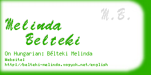 melinda belteki business card